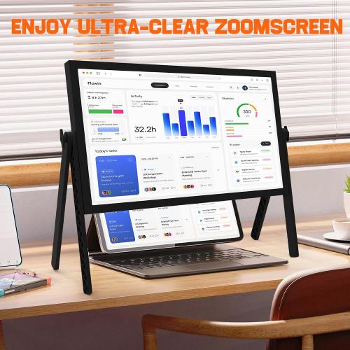 21 inch Screen Magnifier for Laptop ，3D HD Screen Expanders for Movies, Videos, and Gaming, Screen Enlarger with Adjustable Angle Design Amplifier Desktop Magnifying for Seniors Reading (Black)