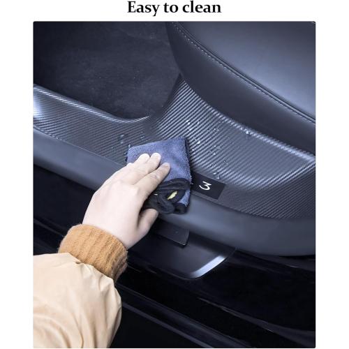 8pcs 2025 8PCS Tesla Door Sill Protector for Model 3 2024 2025 Highland, Carbon Fiber Door Sill Scuff Plate Edge Guard, Front and Rear Door Entry Guard Scuff Plate Carpet Front Rear Sill
