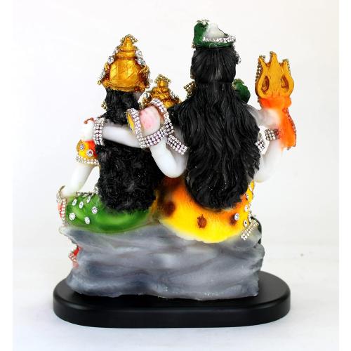 eSplanade Resin Shiv Parivar - 8 inches | Shiva Parvati, Shiva, Bholenath, Shankar Parvati with Ganesha Nandi Murti Idol, Statue or Moorti (Shiva Family) | Pooja Idols | Home Decor