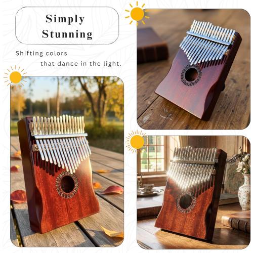 Kalimba Thumb Piano 17 Keys, Portable Mbira Finger Piano Gifts for Kids and Adults Beginners