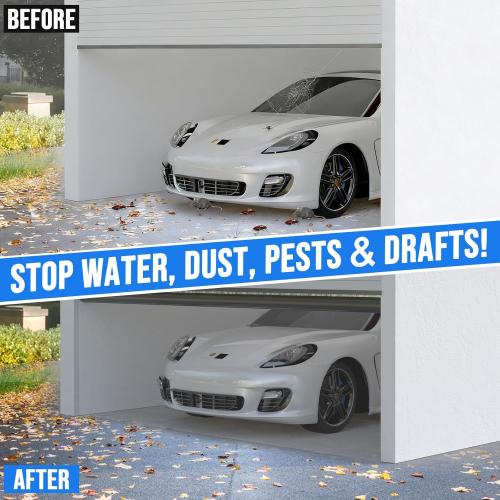 16.5 FT Garage Door Seals Bottom Rubber, Heavy Duty U O Ring Garage Door Bottom Seal with Aluminium Track Retainer Kit, Universal Garage Door Weather Stripping for Home Garage Protection