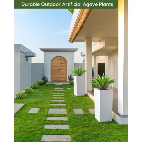Velener Outdoor Fake Agave Artificial Plant, Unpotted Fake Plant for Room Decor, UV Resistant Faux Agave Plant for Outdoor/Indoor Decor, 22 inches, 2 Pack(43 Leaves)