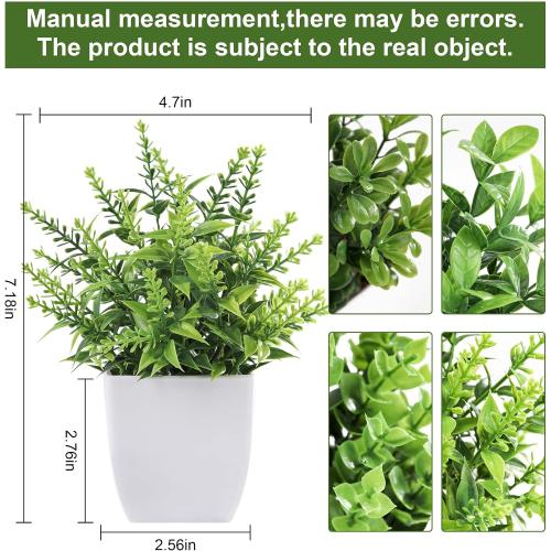 Der Rose 4 Pack Fake Plants, Greenery Potted Plants for Home Decor Indoor