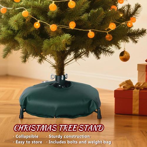 Christmas Tree Stand, Christmas Tree Stand for Artificial Tree, Christmas Tree Base for 4-6 Feet Artificial Trees, Metal Xmas Tree Holder Fits 0.5-1.37 Inch Tree Pole, DarkGreen