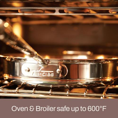 All-Clad Copper Core 5-Ply Stainless Steel Fry Pan 8 Inch Induction Oven Broiler Safe 600F Pots and Pans, Cookware Silver