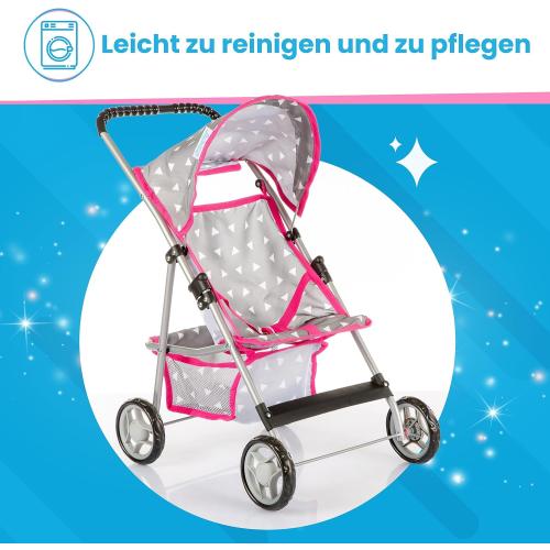 Baby Doll Stroller | Pram for Girls | Umbrella Stroller for Kids - Lightweight Play Carriage for Ages 2  Years | Baby Doll Accessories with Storage | 22.05-Inch Handle Height, Model KP0280S