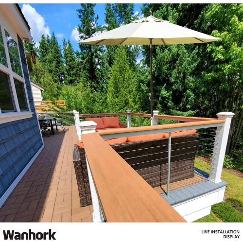 304 Stainless Steel Umbrella Deck Mount, Patio Umbrella Holder, Post White | Fits Umbrellas up to 1.9, Easy Installation, Sturdy, Save Space, Heavy Duty Outdoor Umbrella Base, Railing Mounting Brackets