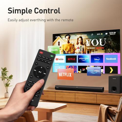 Karaoke Soundbar with Subwoofer for TV: Sound Bar with 2 Wireless Microphones - Home Theater Surround Sound System - Bluetooth Speaker with Remote Supports HDMI ARC/Optical/AUX/USB for TV/PC