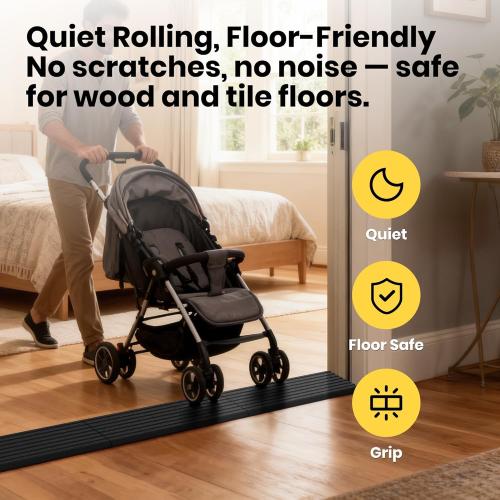 2 Inch Rubber Threshold Ramps for Doorways, 2 PCS