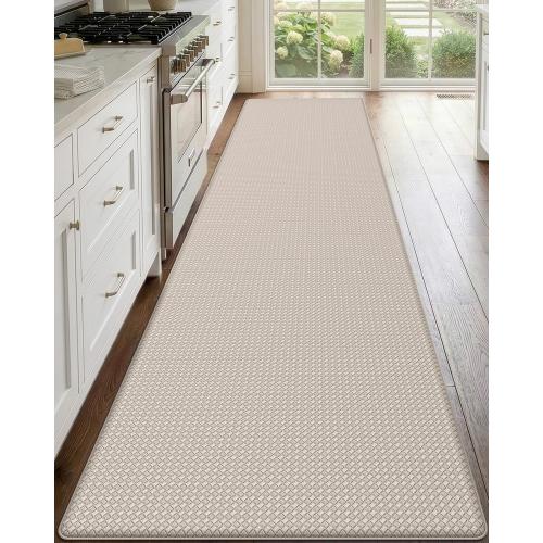 DEXI Kitchen Floor Mats Cushioned Anti Fatigue, 23x94, Large Long Standing Runner Rug Waterproof, Comfort Memory Foam Padded for Front Sink Laundry, Beige