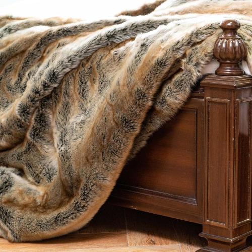 Luxury Brown Faux Fur Throw Blanket for Couch,50x60, Shaggy