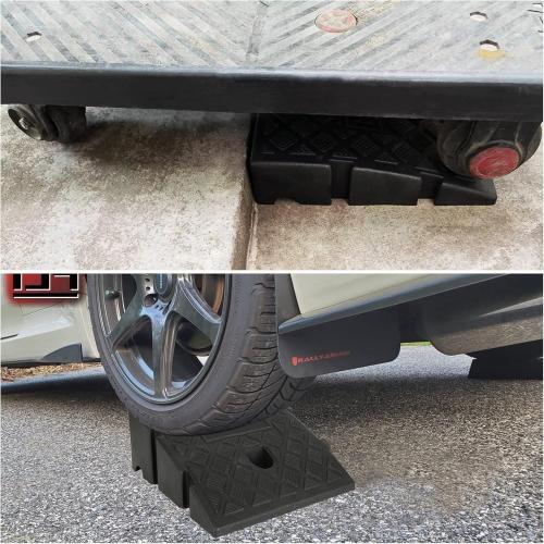2PCS Driveway Curb Ramps 5 Rise Height Curb Ramp Interlock Curb Ramps for Driveway Low Cars Vehicles SUV Truck Motorcycle Wheelchair Bike