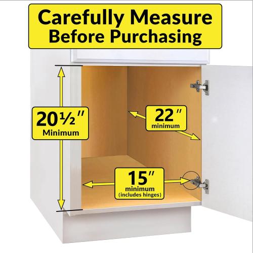 LYNK PROFESSIONAL® Double Pull Out Trash Can Under Cabinet - Under Sink Trash Can Slider - Trash Can Slide Out Drawer - Sliding Pull Out for Kitchen Garbage Bin (Trash Cans Not Included)