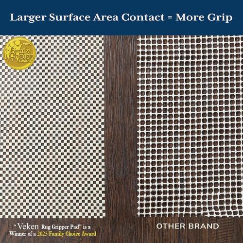 Color White Veken 5x7 Ft Rug Pad Gripper for Hardwood Floors, Non Slip Rug Pads for Area Rugs, Thick Rug Grippers for Tile Floors, Under Carpet Anti Skid Mat, Keep Your Rugs Safe and in Place