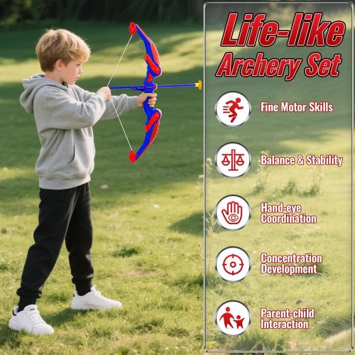 Spider Bow and Arrow Set for Kids, Led Light Up Kids Archery Set