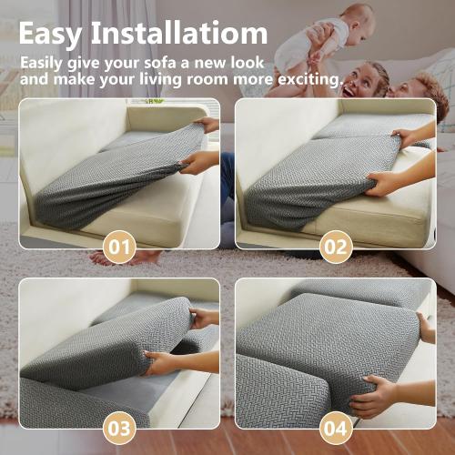 Magic Sofa Covers Magic Sofa Couch Covers 2024 New Wear-Resistant Universal Sofa Cover Stretch for Sectional Slipcovers (Texture-Gray,Large Single Seat Cover)