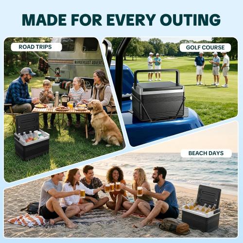 8L Golf Cart Cooler with Mounting Bracket Kit, Golf Cart Ice Chest for Club Car DS, EZGO TXT, and Yamaha G22/G29 Golf Carts, Portable, Long-Lasting Cooling, Easy to Install