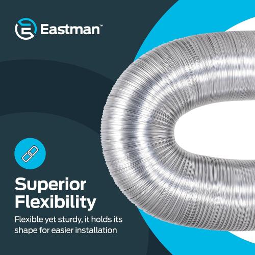 ArmorFlex Dryer Vent, Flexible Aluminum Duct with Clamps, Semi-Rigid