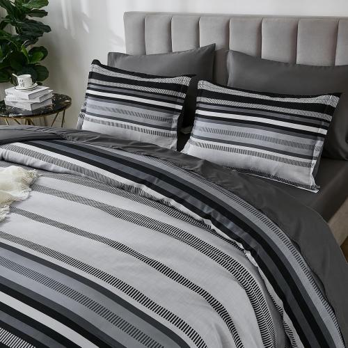 Dobuyly Black Comforters Queen Size Set 7 Pieces, Boho Striped Grey Bed in a Bag Queen Soft Microfiber Bedding Set with Comforter, Sheets, Pillowcases & Shams All Season