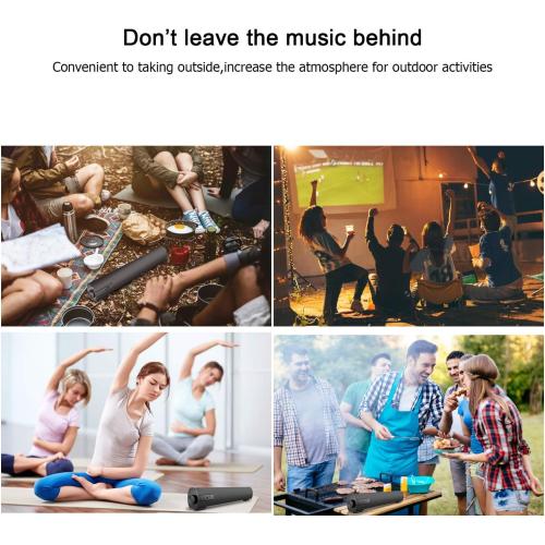 Portable Soundbar for TV/PC, Outdoor/Indoor Wired & Wireless Bluetooth 5.0 Speaker with Remote Control and Coax Cable, 2X5W Mini Home Theater Sound bar with Built-in Subwoofers for Projector (Updated)
