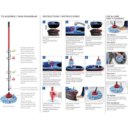 Missing the mop stick. O-Cedar RinseClean Spin Mop & Bucket System   2 Extra Mop Heads| Clean with Clean Water | Removes 99% of Bacteria