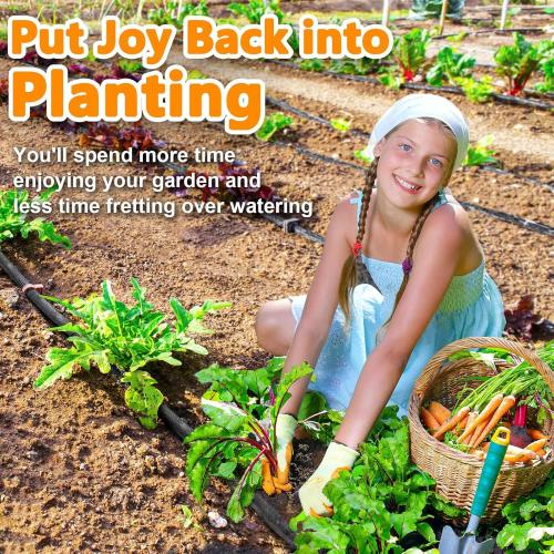 2025 Upgrade Thickened Flat Garden Soaker Hose 100 FT, Flexible Water Hose Irrigation Tubing, Leakproof Drip Hose Watering for Garden, Lawn, Flower Bed (50 FT x 2Pack)