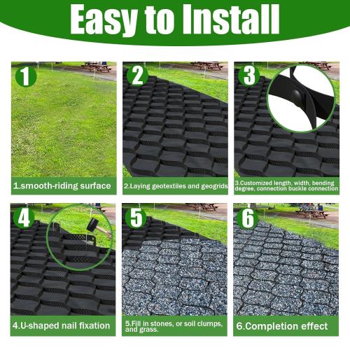 2 Thick Gravel Ground Grid 9ft x 17ft - Geo Grid Driveway Stabilization Grids, Gravel Retainer Grid 1800 LBS Per Sq ft, Geocell Paver System for Walkway Driving RV Parking Slopes and Garden