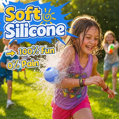 12 Pcs Reusable Water Balloons,Refillable Silicone Water