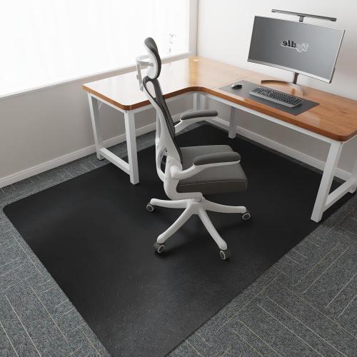 Tydle Chair Mat for Carpet, 60 x 46 Non-Slip Chair Mat for Carpeted Floors, Heavy Duty Computer Under Desk Plastic Floor Mat with Grips, Carpeted Floor Protector for Home Office (Black)