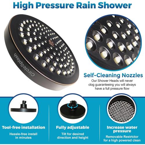 CircleSplash Shower Head - High Pressure 2.5 GPM - Oil Rubbed Bronze