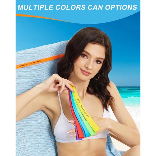 5 Packs Towel Bands Essential Summer Accessories Non-Slip Rubber Band for Towels Pool Chairs Loungers Patio Furniture Cruises and Outdoor Use Durable Silicone Design with Multiple Color Five