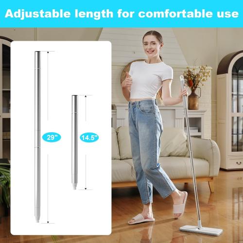 JOYMOOP Mop Handle Extension Rods, for Extending & Replacing Flat Mop, Stainless Steel Mop Handle Rods, Pack of 2 pcs Rods