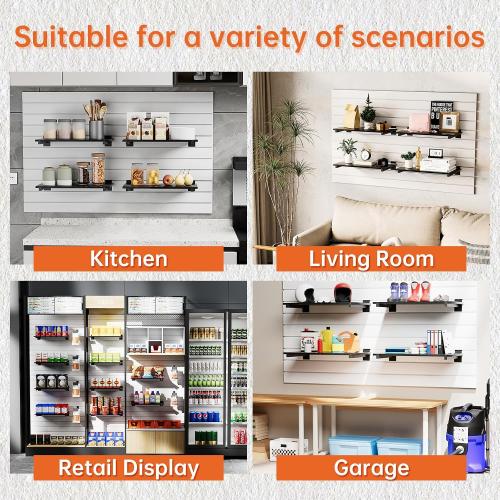 Wood Slatwall Shelves, Slat Wall Shelf Slatwall Acccessory for Garage, Home Improvement, Retail Display