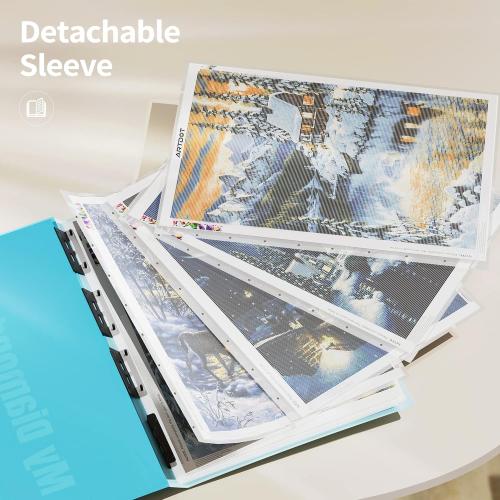 ARTDOT A1 Storage Book for Diamond Painting Kits, Diamond Art Portfolio Folder for Diamond Painting Accessories with 13 Pockets, 26 Views Protectors (34x25.4inches)