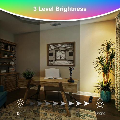 Black 4 Pack 6W RGBW Up Lights Indoor Christmas Spotlight Indoor LED Color Changing Uplighting Indoor with Remote 120V Spot Lights Indoor Plug in Floor Spotlight Indoor for Plant Picture Party, 4 Pack