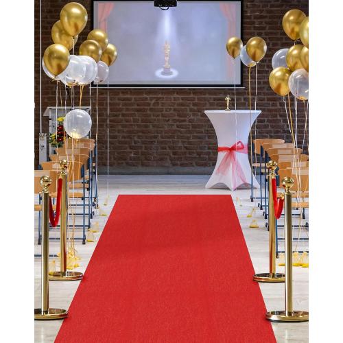 450GSM Extra Thick Red Carpet Runner for Party & Events, 3ft x 10ft Heavy Duty Non-Slip TPR Rubber Backing, Aisle Runway Rug forProm, Wedding Ceremony Decorations, Hollywood Oscars for Awards
