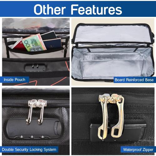 Size 16x12.6x6.5 Fireproof and Waterproof Document Bag with Lock, 6200℉ Insulated, Patented Enclosed Flap Design, Heavy Duty Fire Safe Storage Box for Documents, Files & Valuables, 16x12.6x6.5