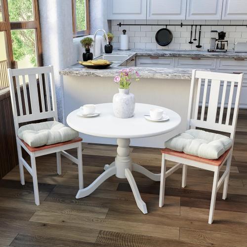 Klear Vu Gripper Overstuffed Universal Non-Slip Dining Chair Cushions for Kitchen Decor or Office Use, U-Shaped Skid-Proof Seat Pad, 17x17 Inches, 2 Count (Pack of 1), Chenille Cream