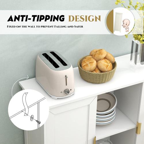 TaoHFE Color White Buffet Cabinet with Storage,Wooden Narrow Sideboard Entryway Cabinets,Modern White Cabinet with Doors Credenza