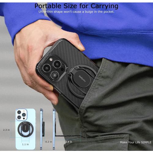 Doflyesky Magnetic Phone Ring Holder for iPhone, Double Adjustable Gym Phone Grip Holder and Stand Removable for Magsafe Case, iPhone 17/16/15/Pro Max Plus SE