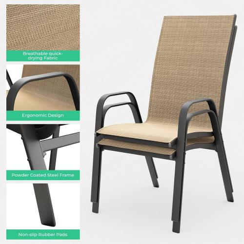 Chairs 1 Outdoor Dining Furniture  All Weather Dining Set for Lawn, Garden, Backyard, Beige