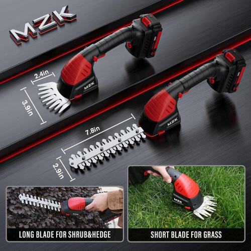 MZK 3-in-1 20V Pole Mini Hedge Trimmer & Grass Shear, 13ft Reach, Electric Hedge Trimmer with Extension Pole, Multi-Angle for Garden, Lawn(Battery and Charger Included),HT08D11