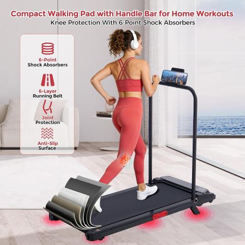 MCRG Walking Pad Treadmill with Incline, 2026 Upgrade Portable Walking pad Treadmill with Handle Bar, 0.6-7.6MPH Small Treadmills Walking Pad for Home Small, 3.5HP, 350LBS