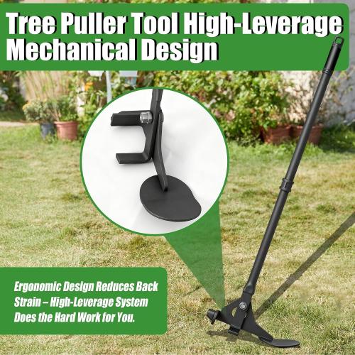 Small Tree Puller for ¼ to 2 Roots, Manual Lever Action Root & Sapling Puller Tool for Removing Small Trees and Shrubs，Saves Cost of Hiring Landscape Designers