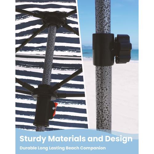 Beach Cabanas for Sand, Portable Beach Canopy with Sandbags for Family | 6' x 6'- 8' x 8'Size, 3-6 Person, Detachable Side Wall, UPF 50 , Wind-Resistant, Storage Pockets, Easy Set Up, Roof Vent