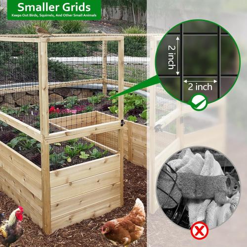 GILPWA Wire Fence,  PVC Coated Welded Wire Fencing  Garden Border Vinyl Metal Chicken Wire Fencing Mesh Roll for Yard Vegetable Plant Protection Poultry Netting Black