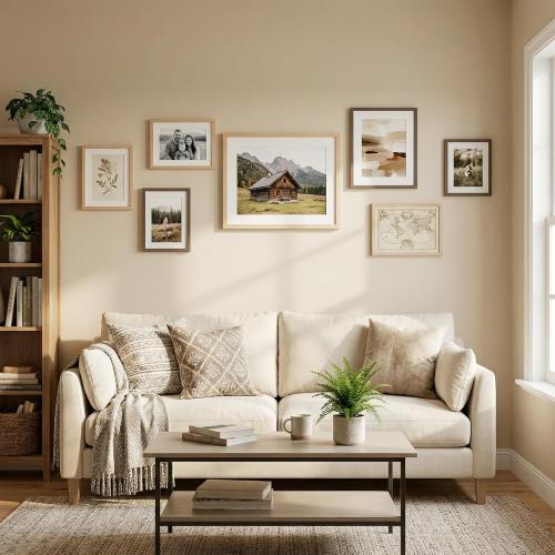 16x20 Frame Matted to 11x14 Natural Solid Wood Veneer 16 x 20 Picture Frame with Shatterproof Plexiglass, 16x20 Frames Wooden 20x16 Picture Frames for Wall Gallery Home Decor, 1 Pack