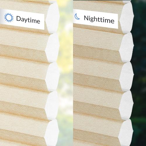 SBARTAR Cellular Shades , Window Blinds Cordless , Blinds for Windows , Window Shades for Home , Window Coverings , Cellular Blinds , Door Blinds , Morning Croissant, 46W X 48H