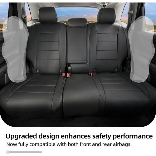 Lolcar CRV Seat Covers Custom Fit for Honda CRV 2023 2024 2025 2026 Leather Car Seat Cover Full Set for Trucks SUV,Waterproof Car Seat Cushion,Faux Leather (Black)
