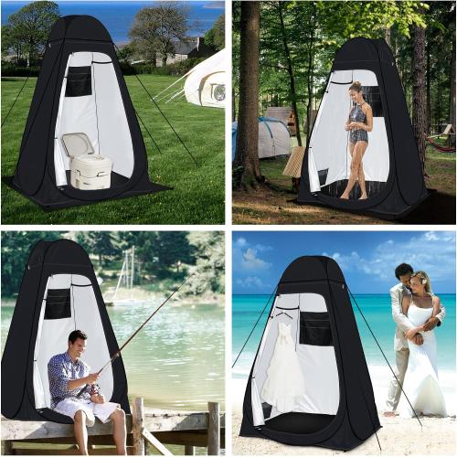 Pop Up Privacy Shower Tent Camping Portable Toilet Tent Outdoor Changing Porta-Potty Camp Bathroom Dressing Room Instant Privacy Shelters for Hiking Beach Picnic Fishing, Extra-Tall